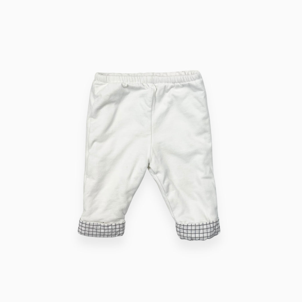 Pantalon blanc doublé avec ourlet carreauté 3M