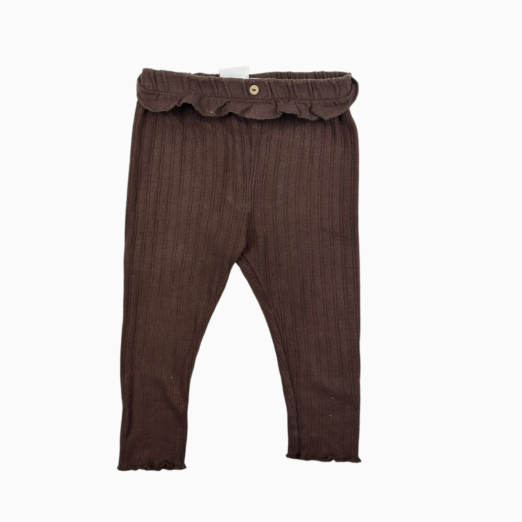 Legging rouge vin côtelé avec volant 12-18M