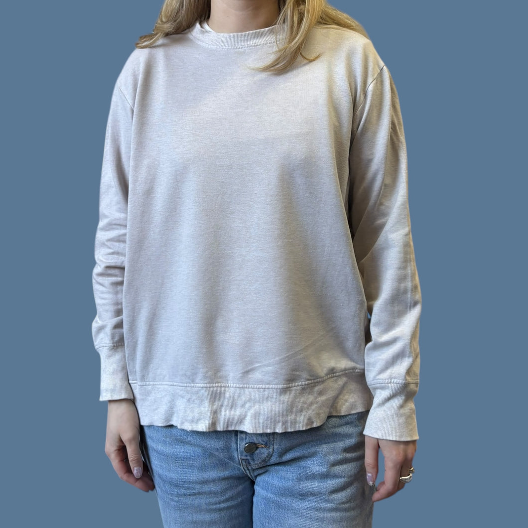 Pull beige chiné d'allaitement en rayonne de bambou et coton extensible M