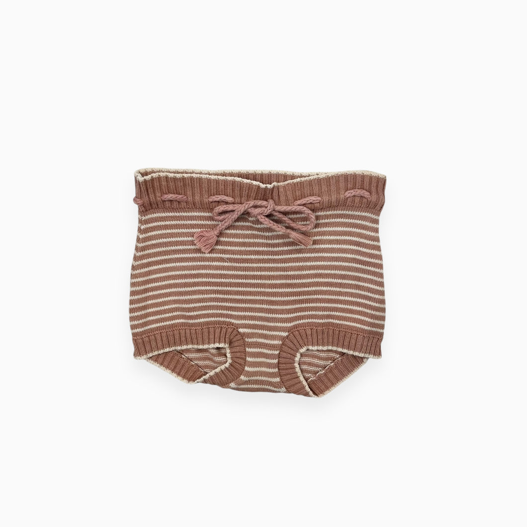 Bloomer à rayures en tricot coton pima 6-12M