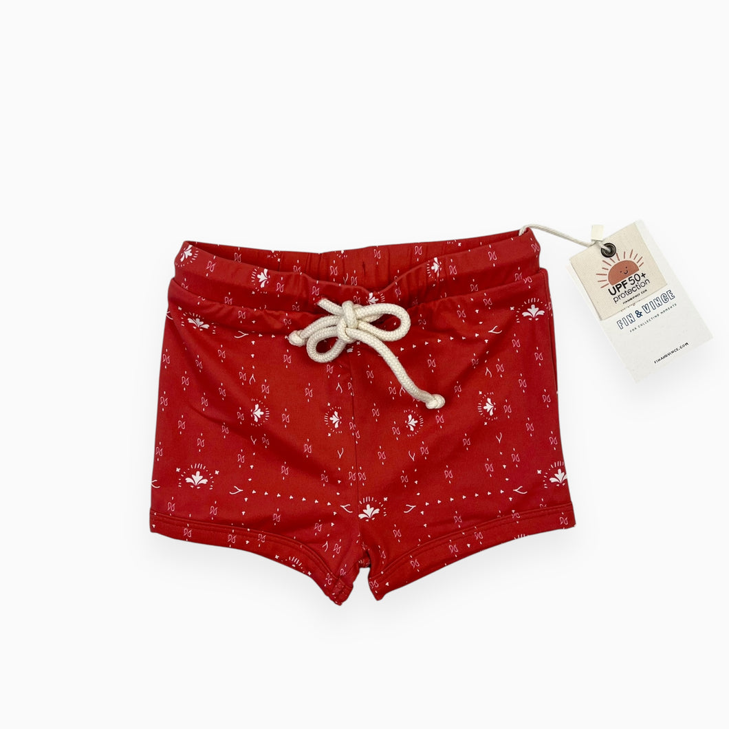 Maillot de bain 50FPS rouge paisley 18-24M