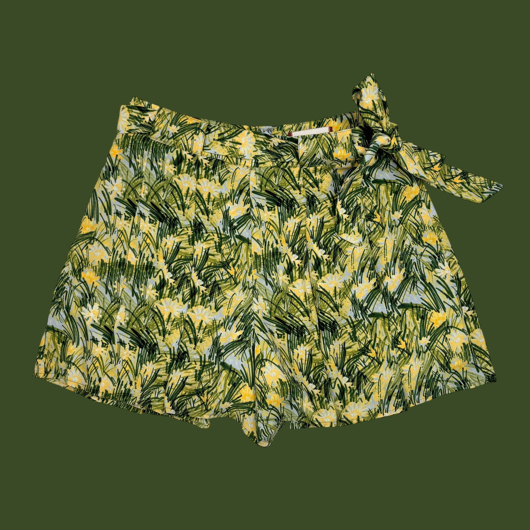 Short vert feuillage en poly pour femmes 0US