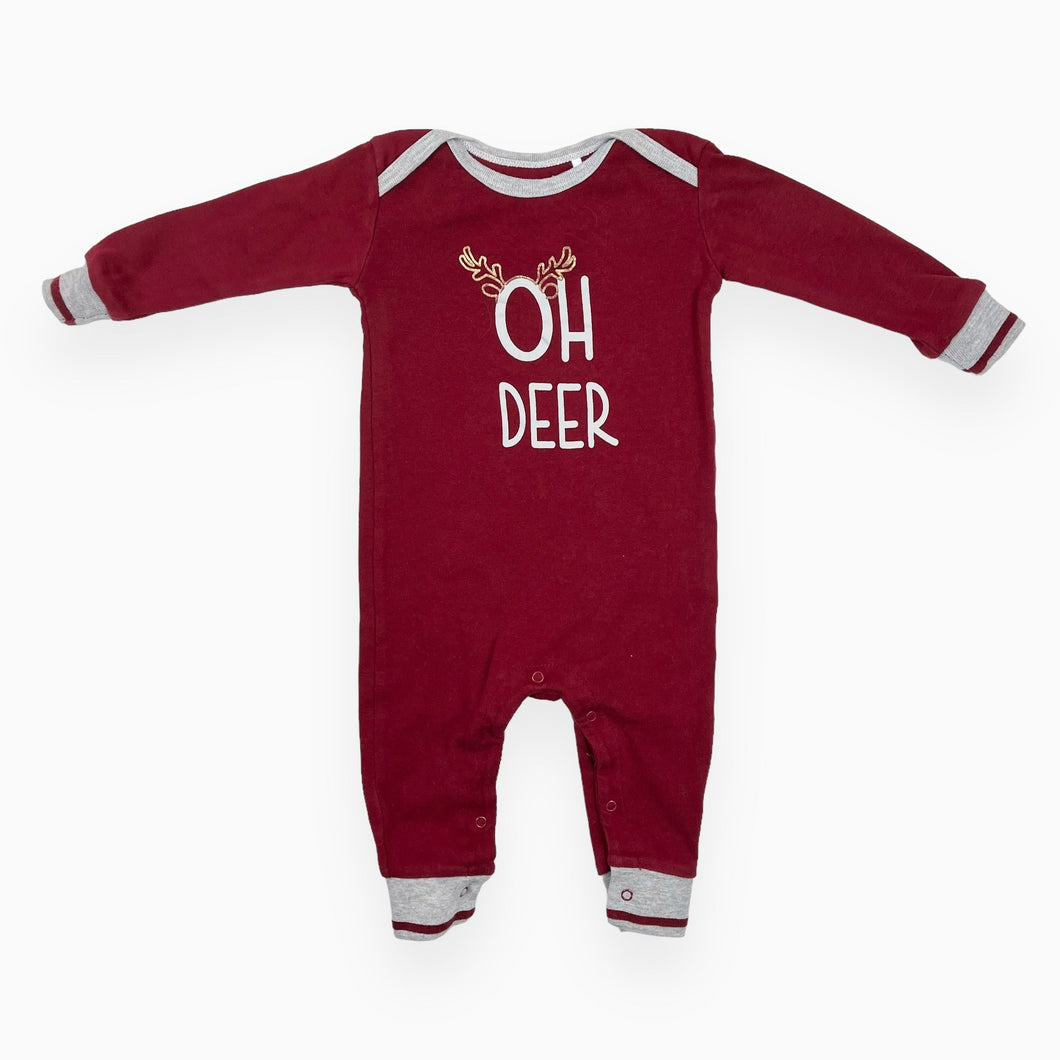 Pyjama bordeau en coton 'Oh deer' 9M