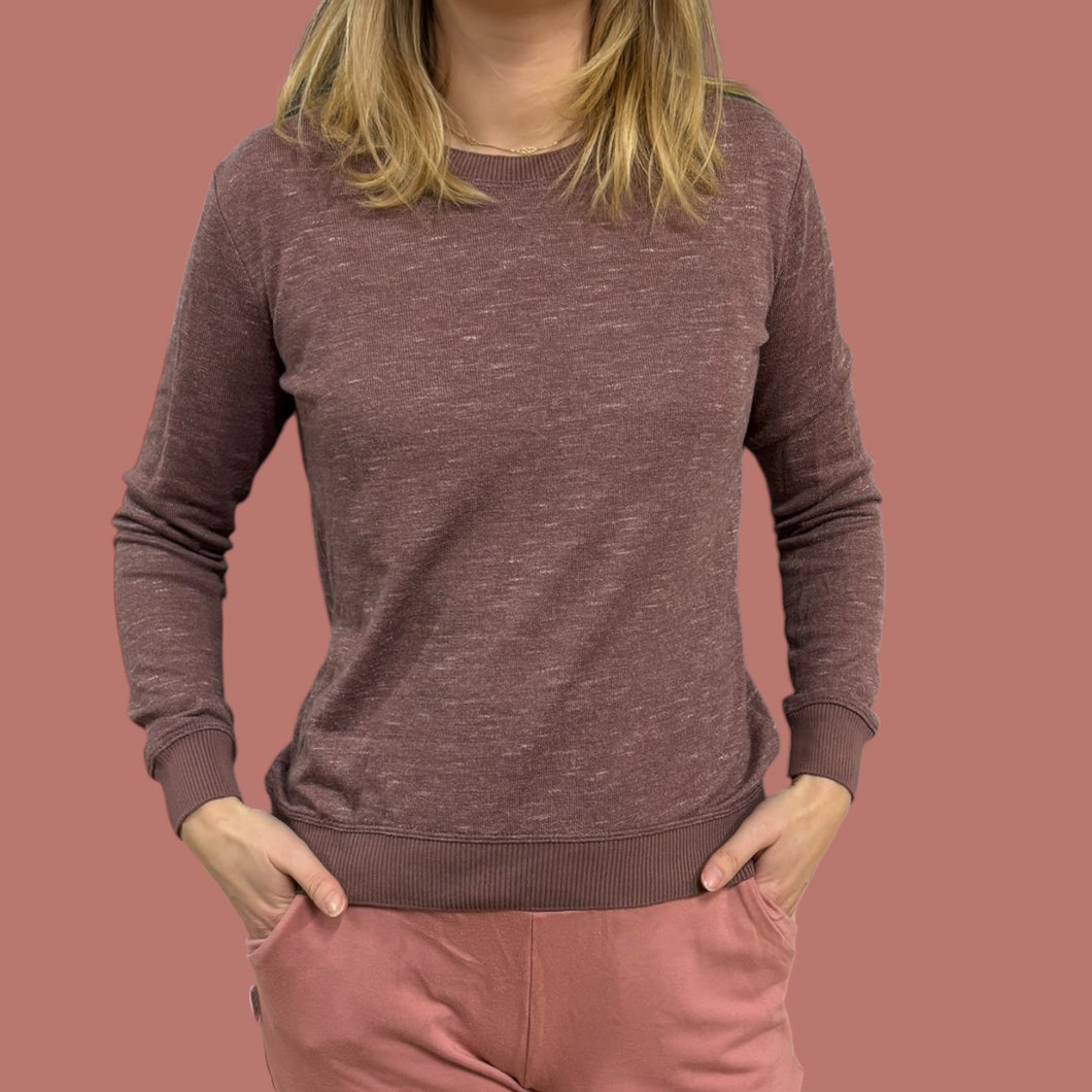 Pull framboise en fin tricot mélangé pour femmes XS