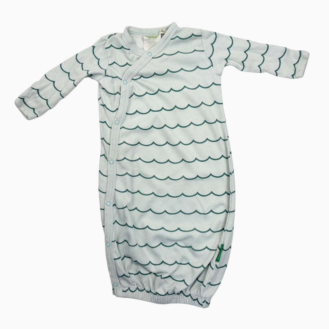 Dormeuse aqua en coton bio motif vagues 0-3M