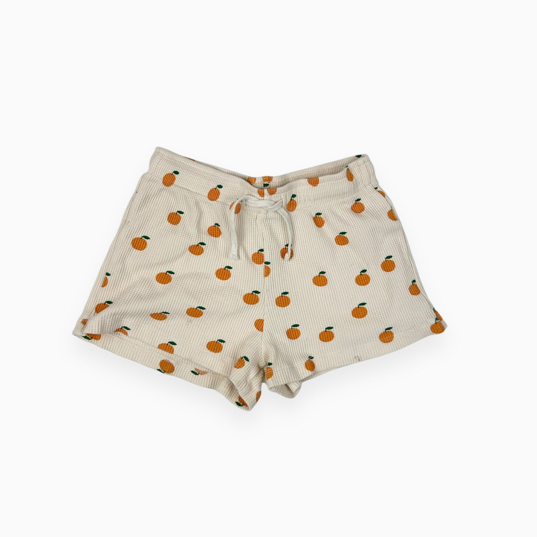 Short crème en coton gaufré à imprimé tangerines 8Y