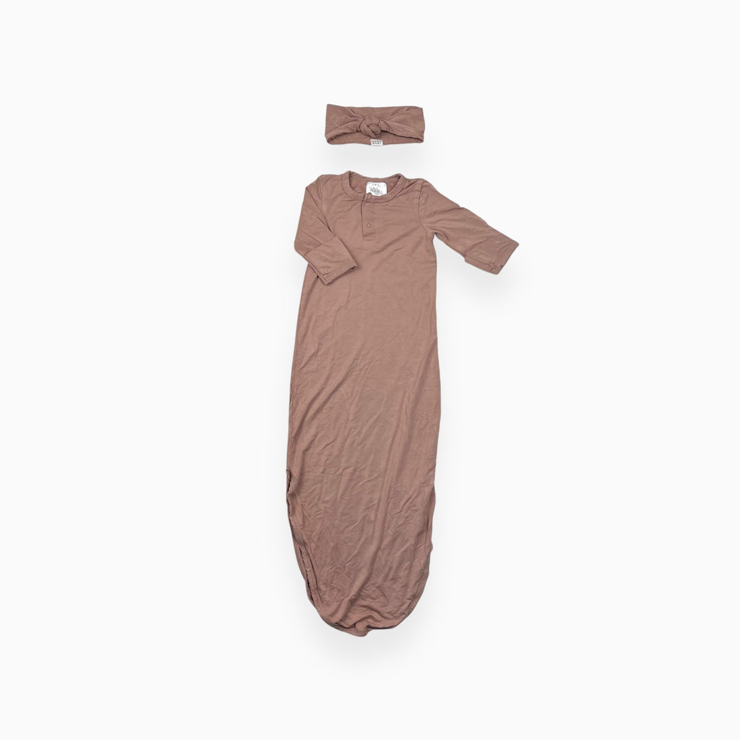 Dormeuse blush en rayonne avec bandeau 0-3M