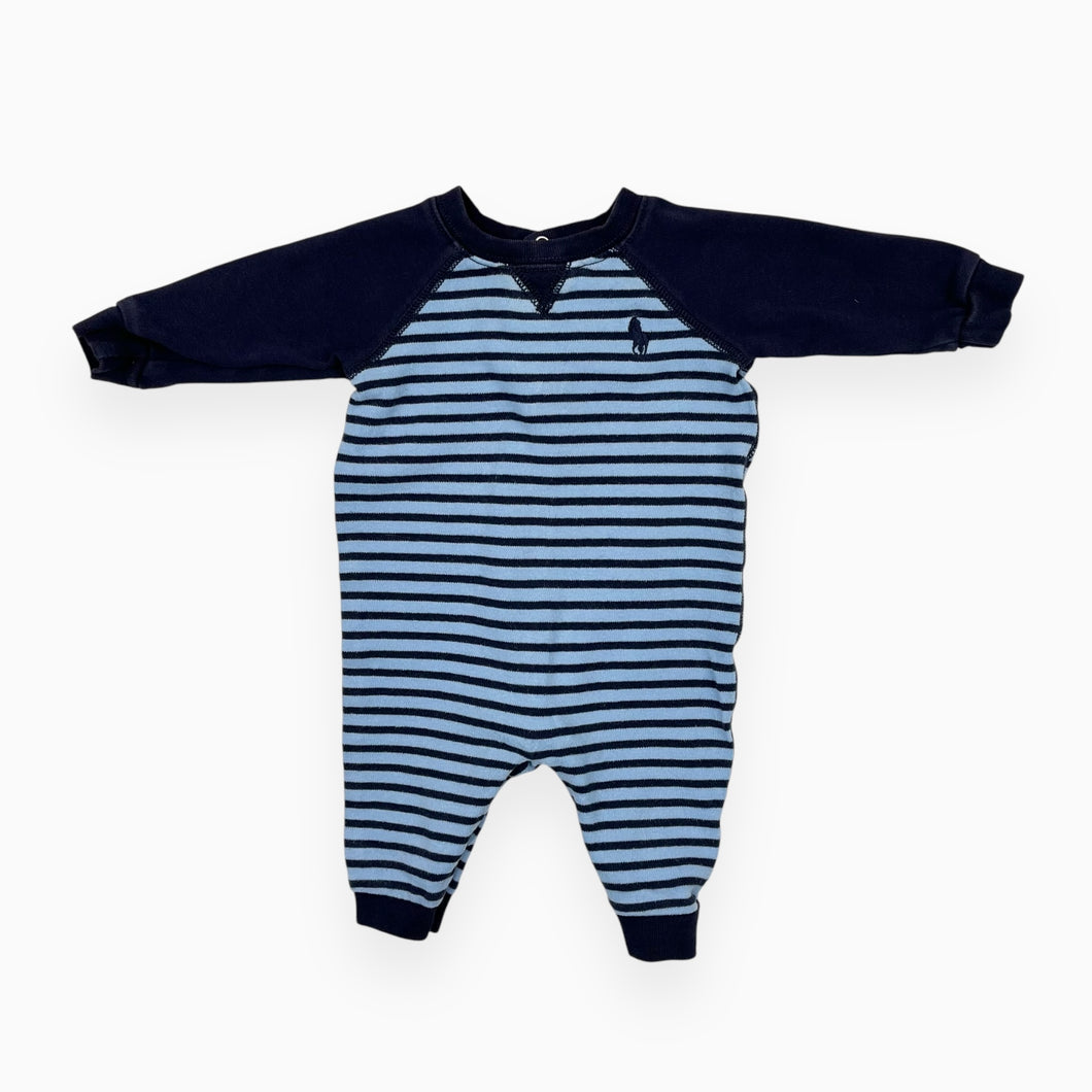 Pyjama bleu ciel et marine à rayres en coton 3M