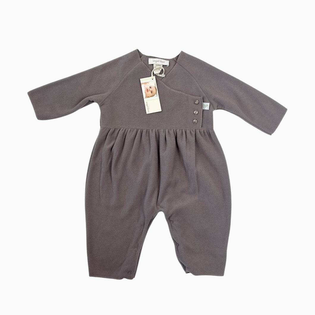 Combi en polar lilas-taupe 0-3M