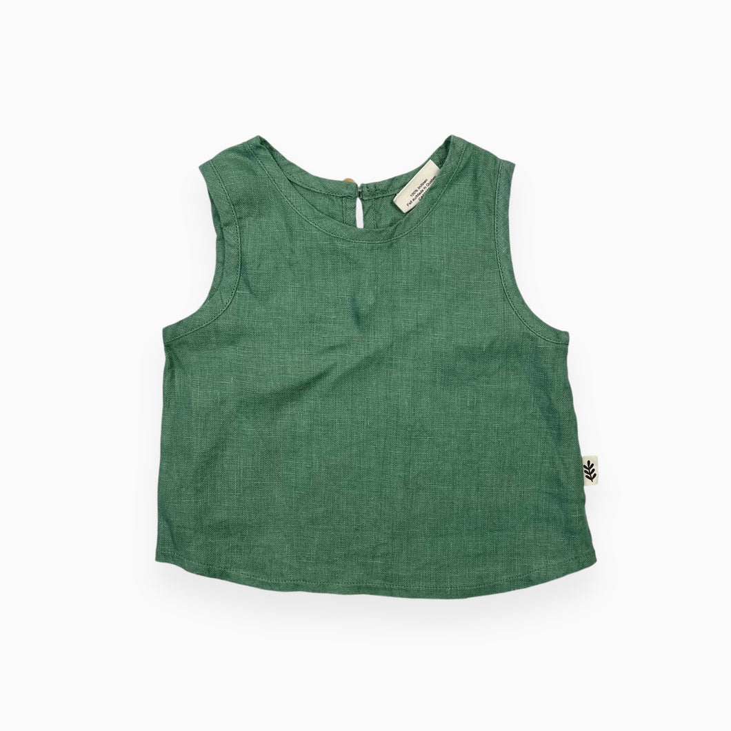 Camisole verte en lin 6-12M