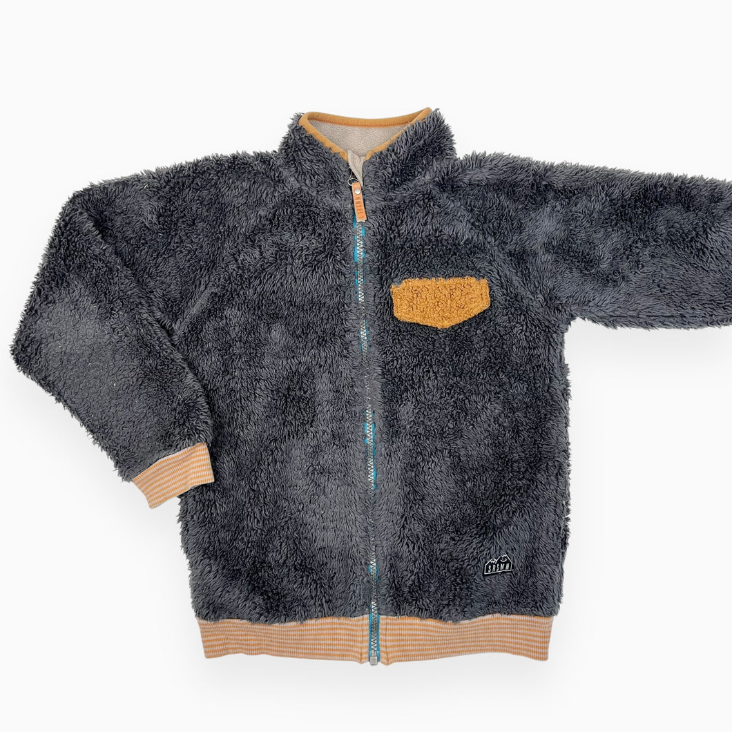 Veste en peluche charcoal doublée en polar 7Y