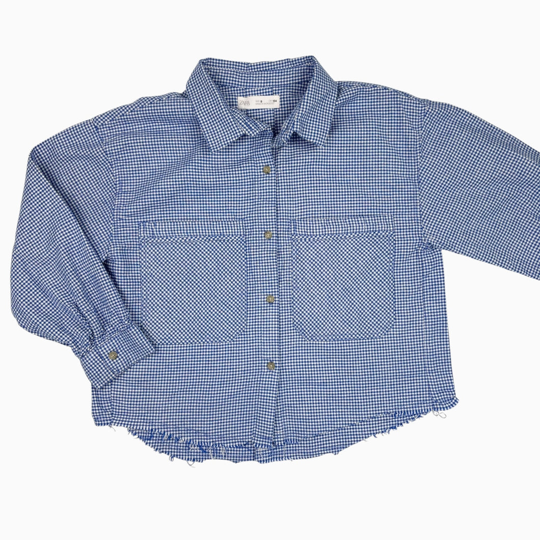 Chemise carreauté bleu en coton 9Y