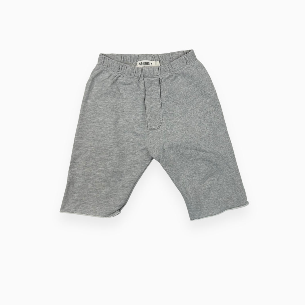 Bermudas gris chiné en coton french terry bio à taille élastique 5Y