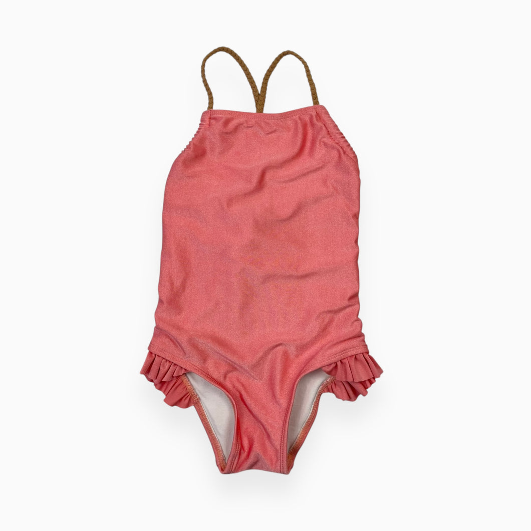 Maillot rose flamant en nylon et lycra 4Y