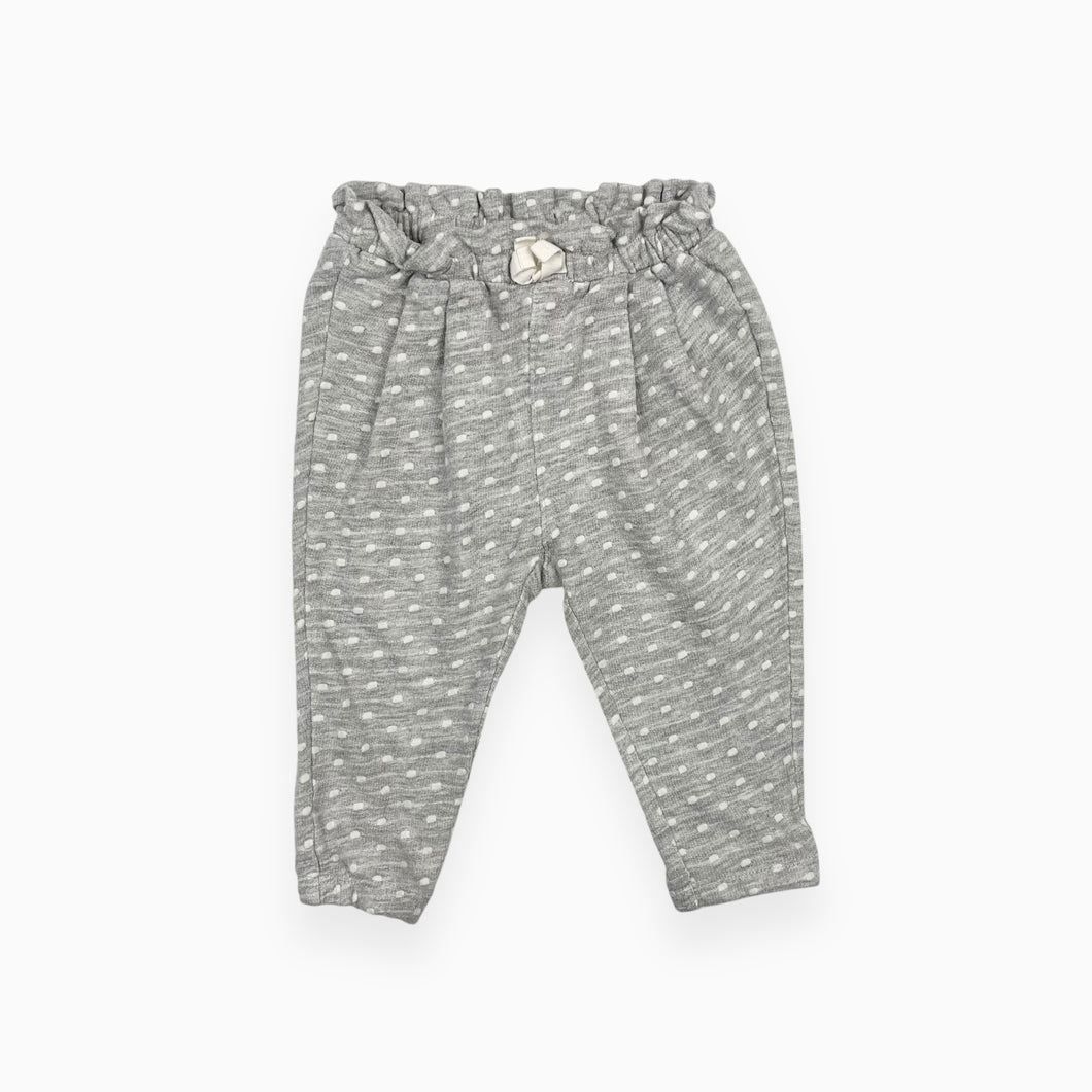 Pantalon de jogging gris point d'esprit en coton et poly 6-12M