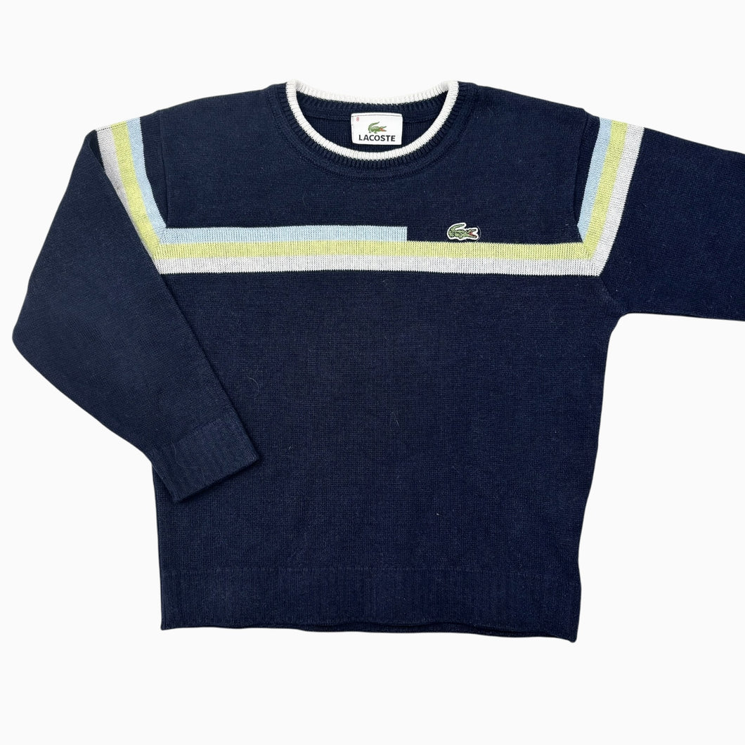 Pull marine en tricot de coton et acrylique 8Y