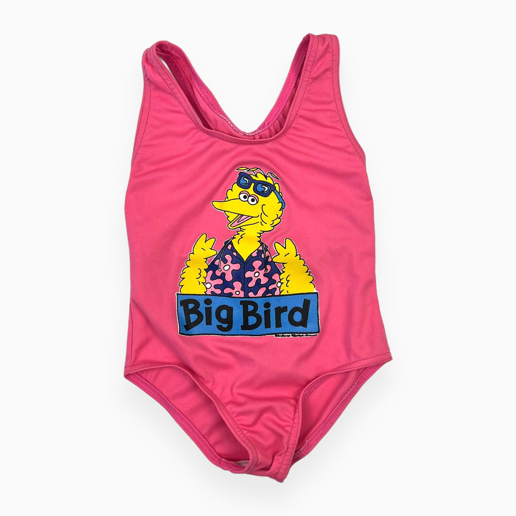 Maillot vintage rose néon 'Big Bird' 24M (fit 18M)