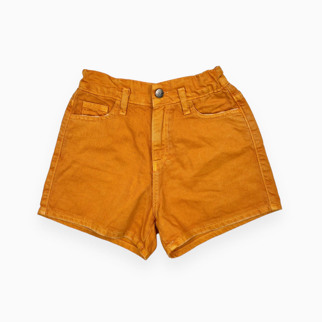 Short paperbag tangerine en denim souple 12Y