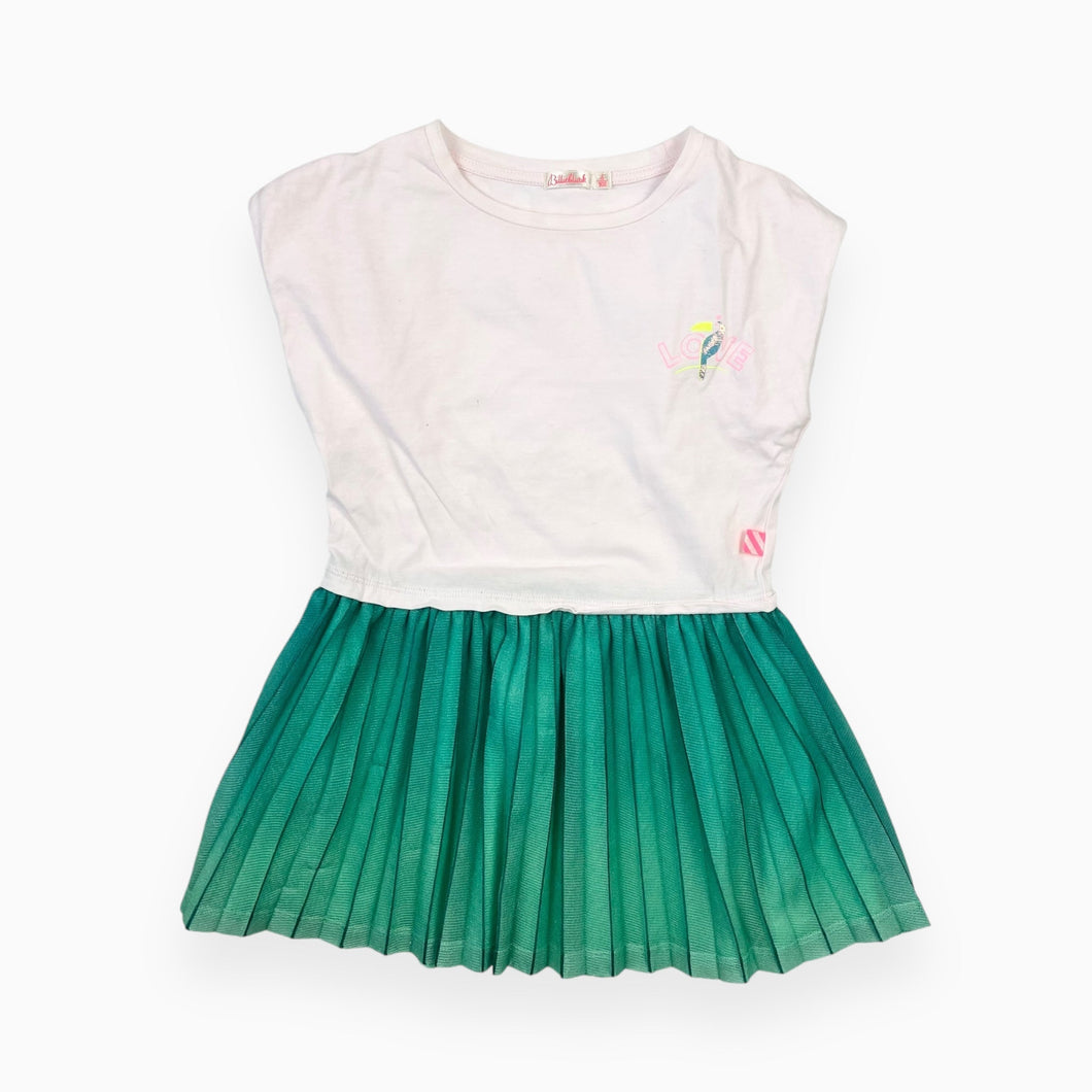 Robe en coton avec jupe en tulle scintillante 4Y