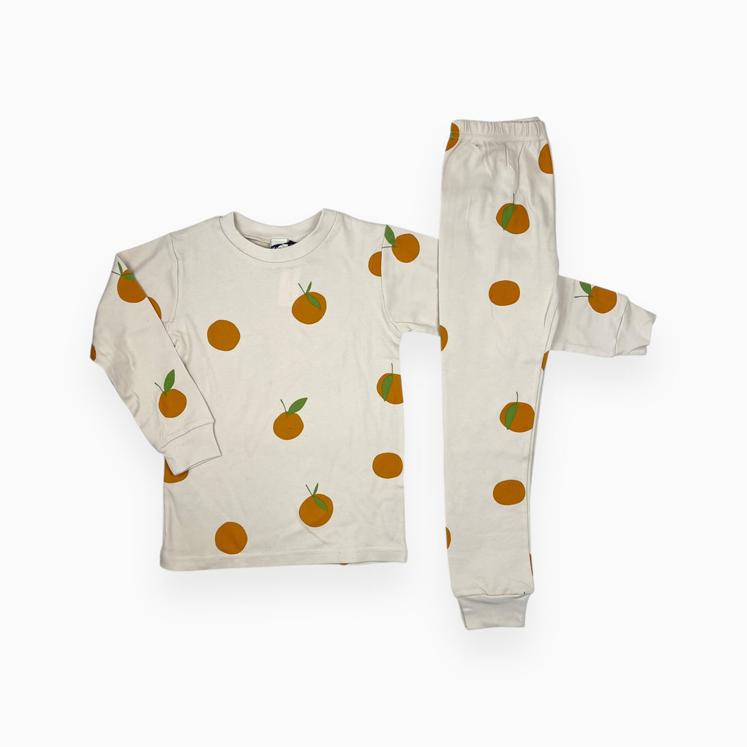 Pyjama crème en coton à imprimé clémentines 8-9Y