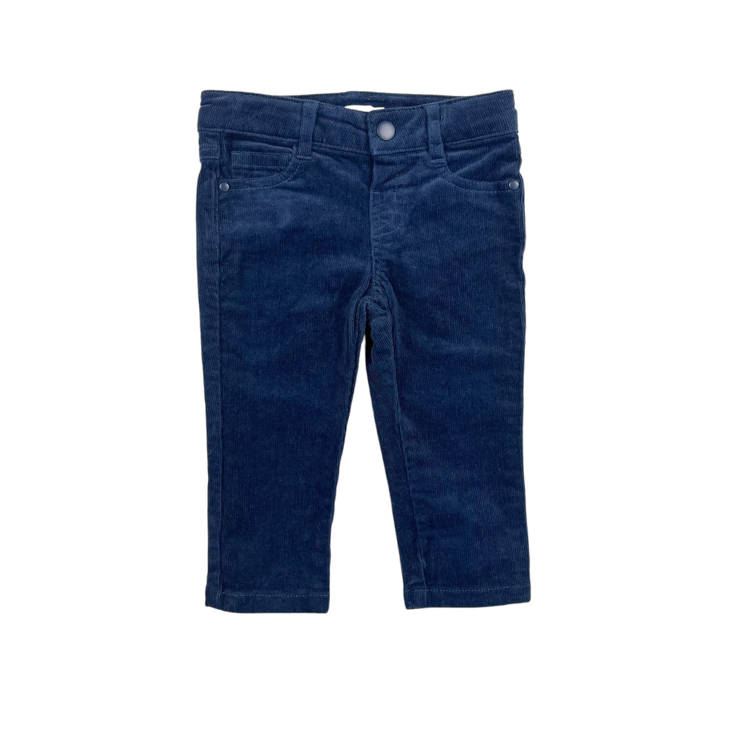 Pantalon bleu en corduroy brossé extensible 9M