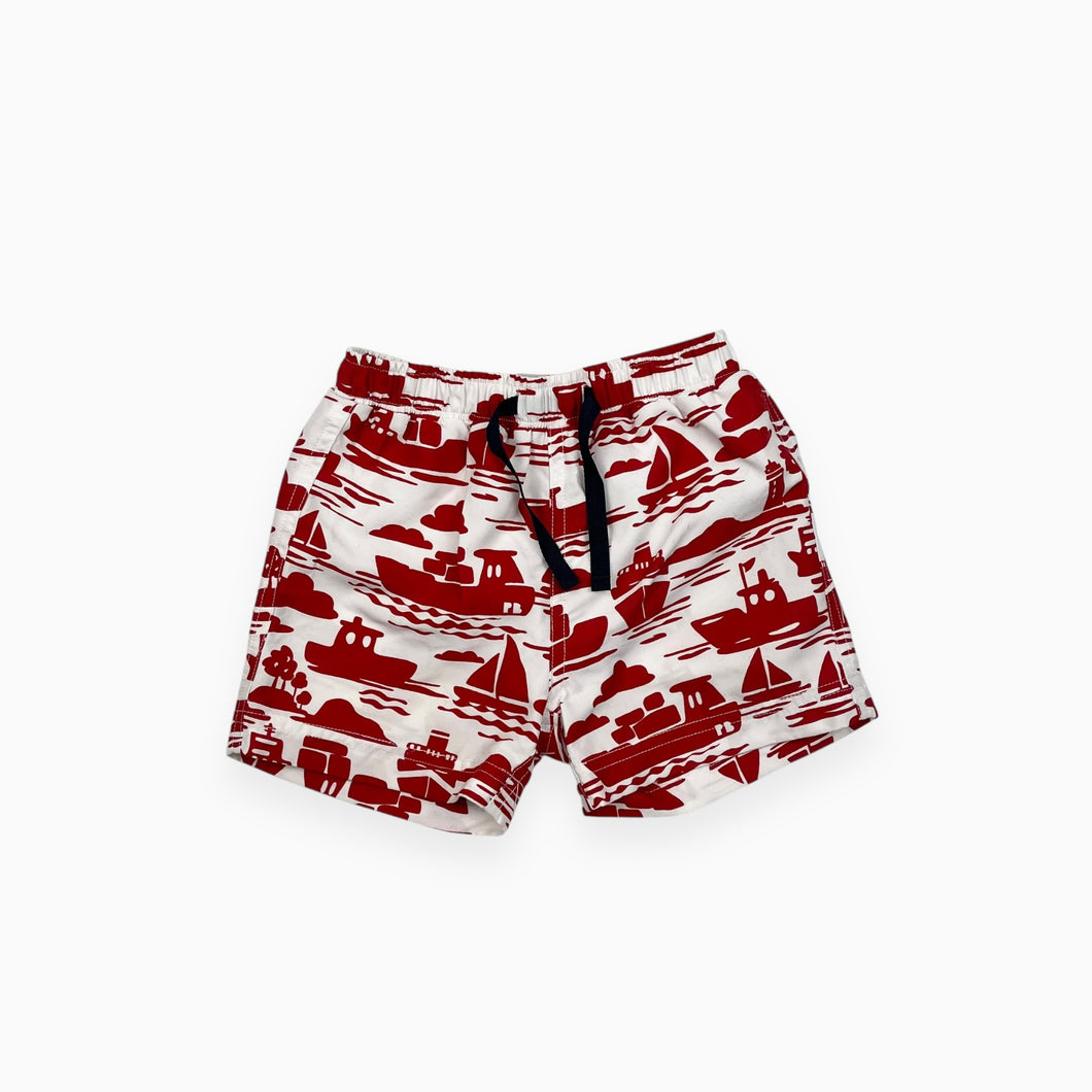 Maillot short avec filet intégré à imprimé bateau rouge 24M