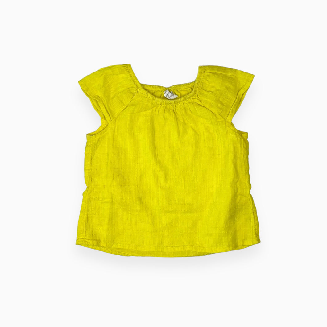 Blouse citron en coton texturé 9-12M