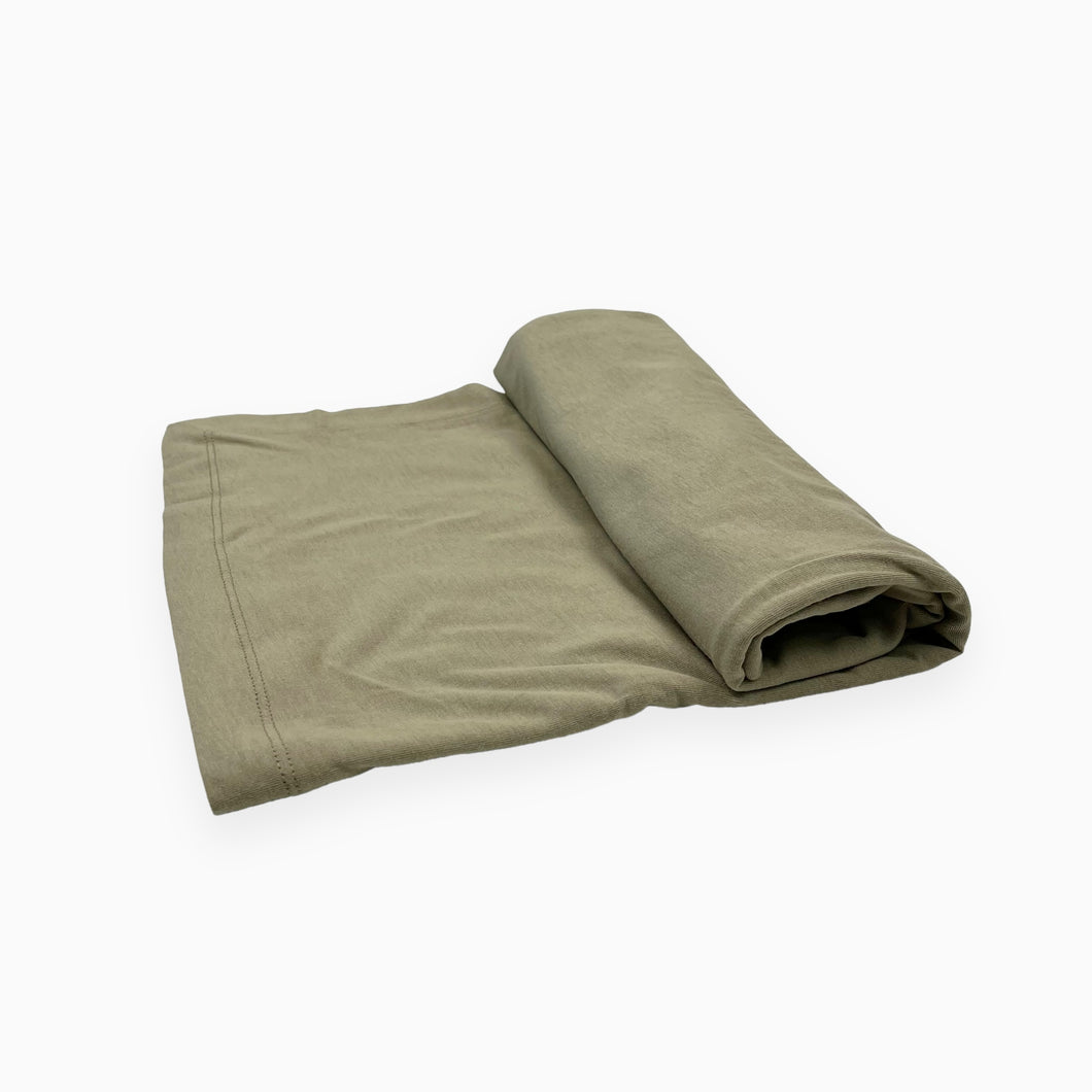 Couverture verte kaki en coton 48x48po