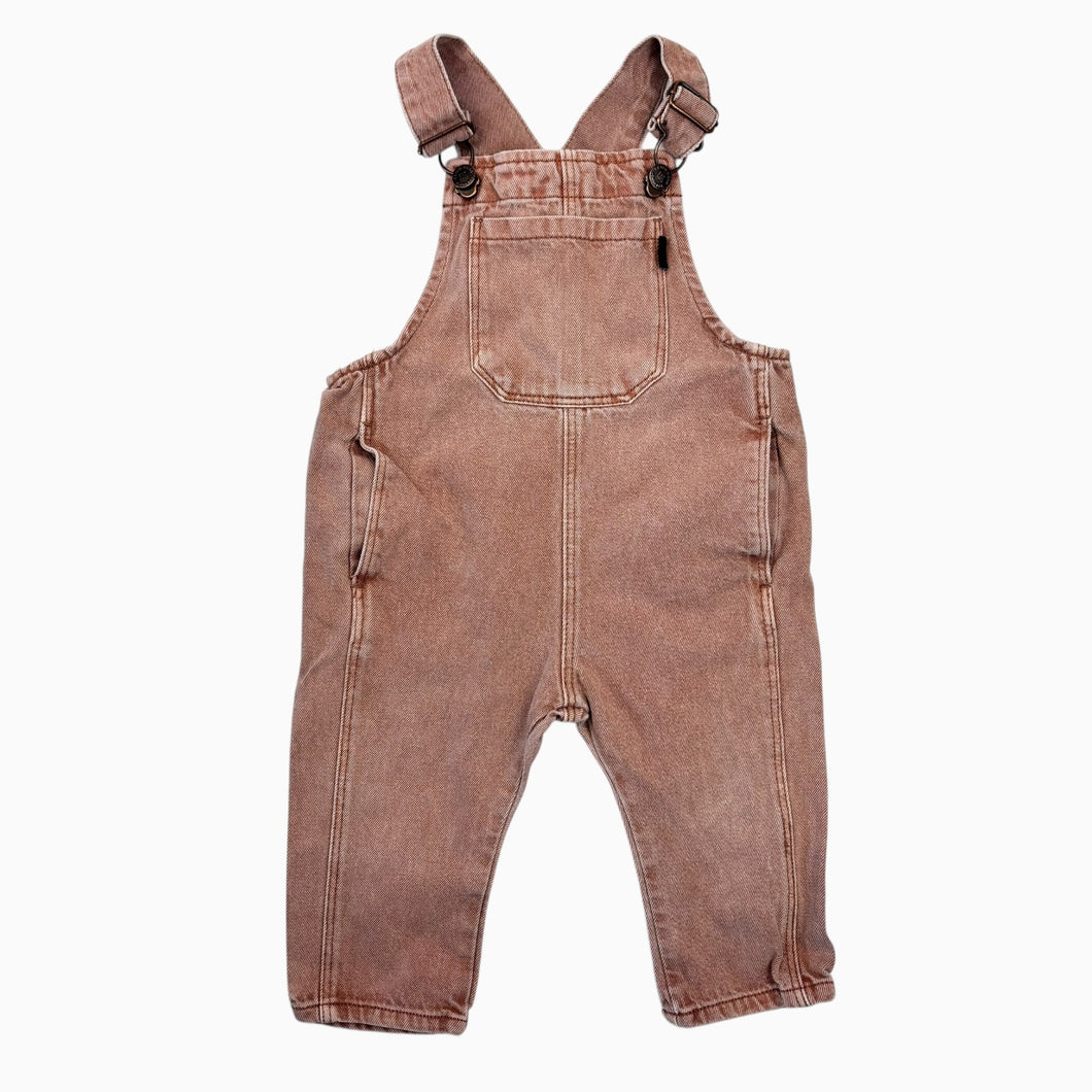 Salopette terracotta en denim 9-12M