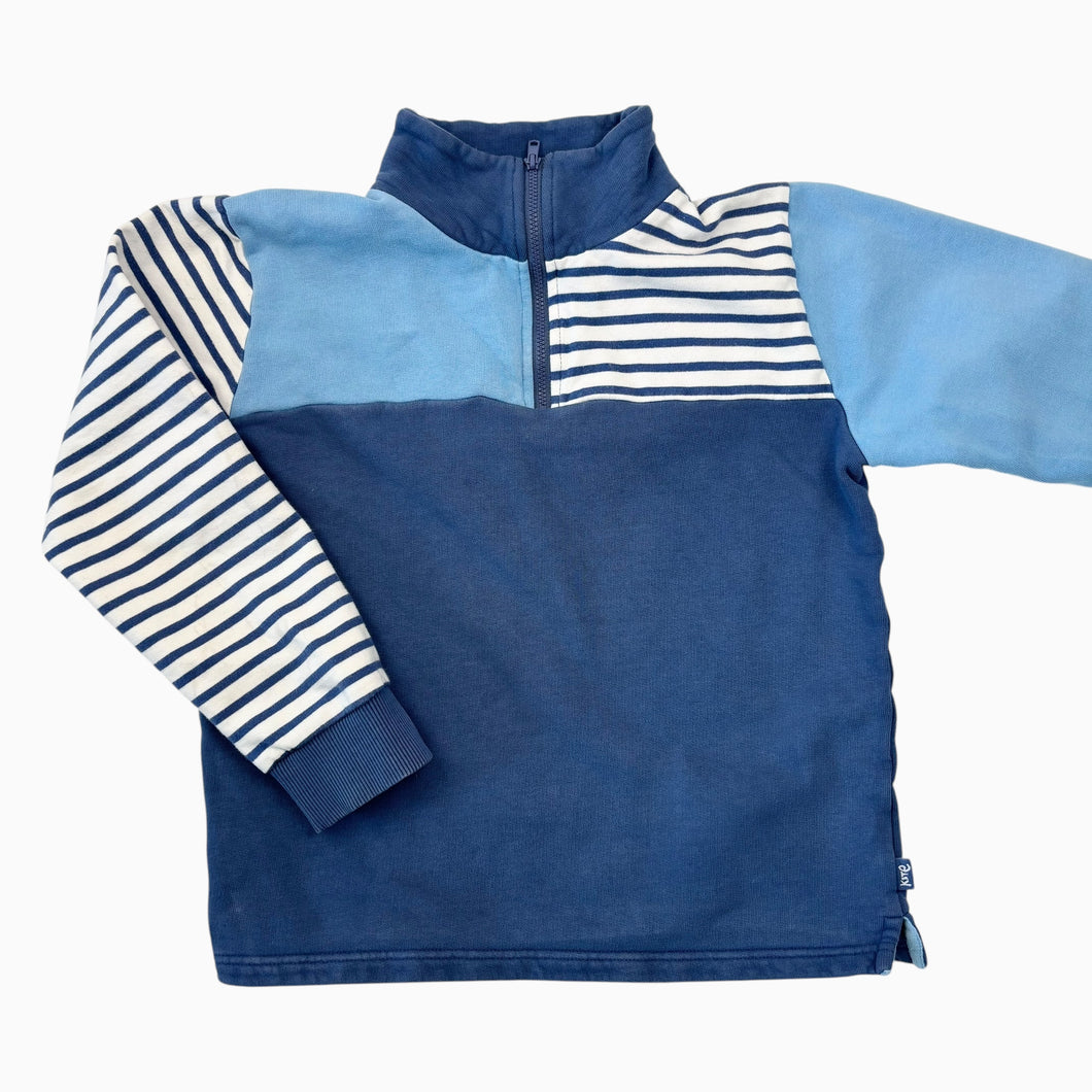 Pull demi-zip colorblock en coton bio 134 (9Y)