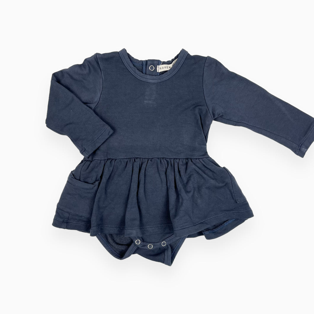 Robe cache-couche bleu foncé en bambou 6-12M