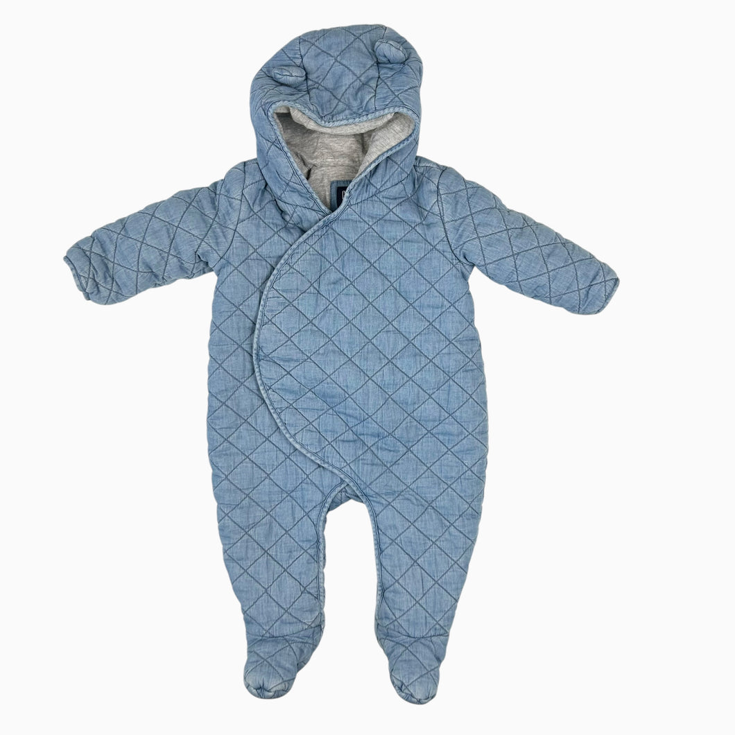 Combi mi-saison matelassé en denim 6-12M