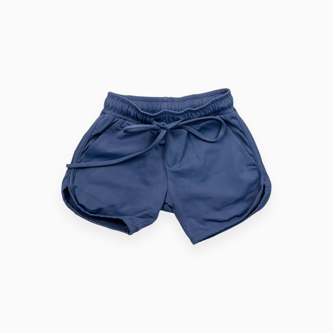 Short maillot bleu en nylon et spandex 1Y