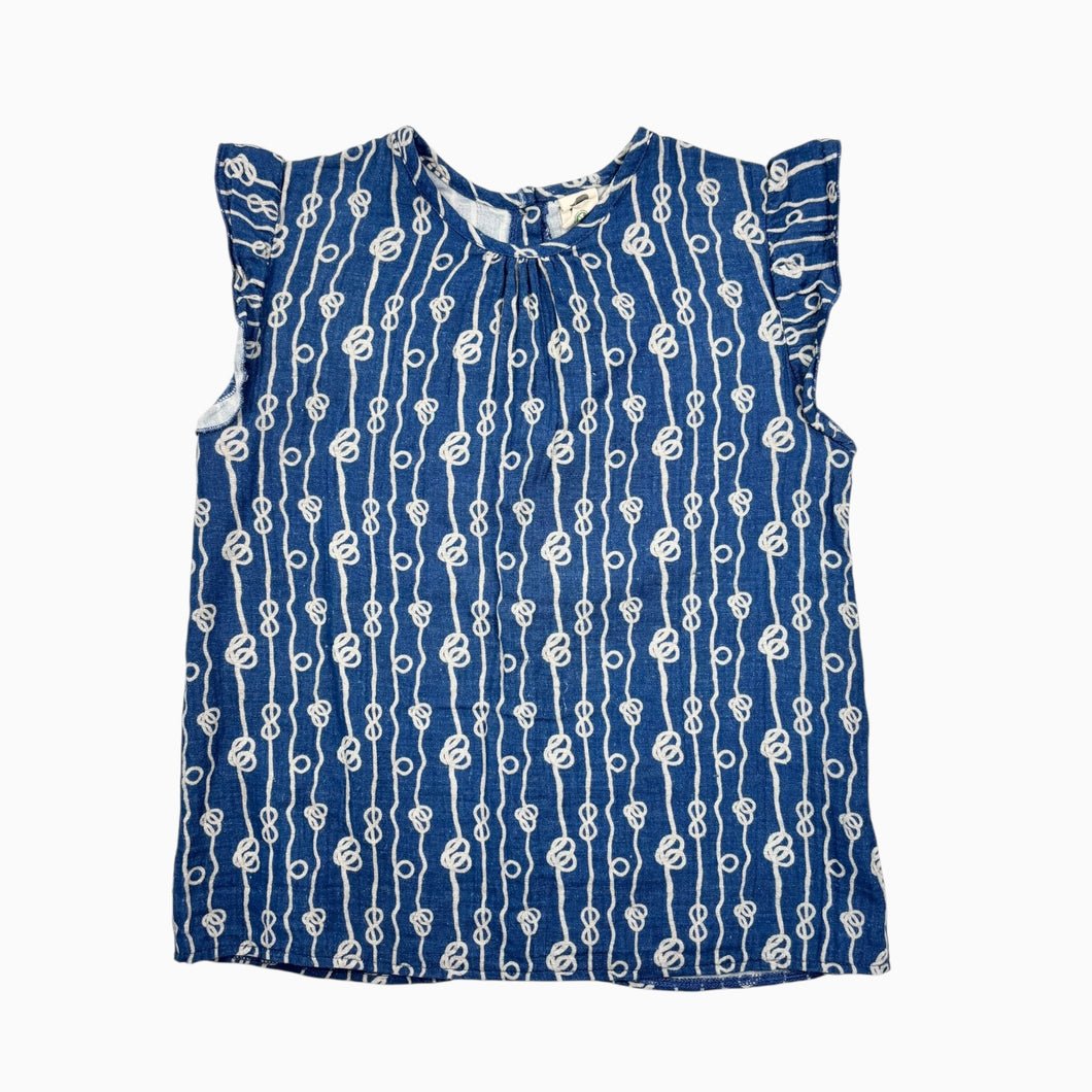 Blouse sans manche en mousseline de coton bio à imprimé noeuds 146 (11Y)