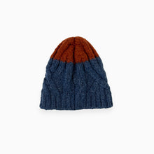 Load image into Gallery viewer, Tuque bicolore en tricot de laine et acrylique 3-12M
