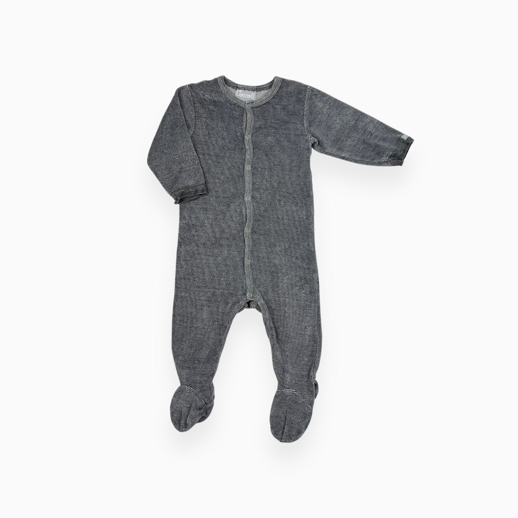 Pyjama en velours gris à fines rayures 6M