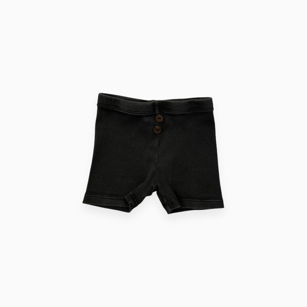 Biker short charcoal en coton bio cotelé 6-12M