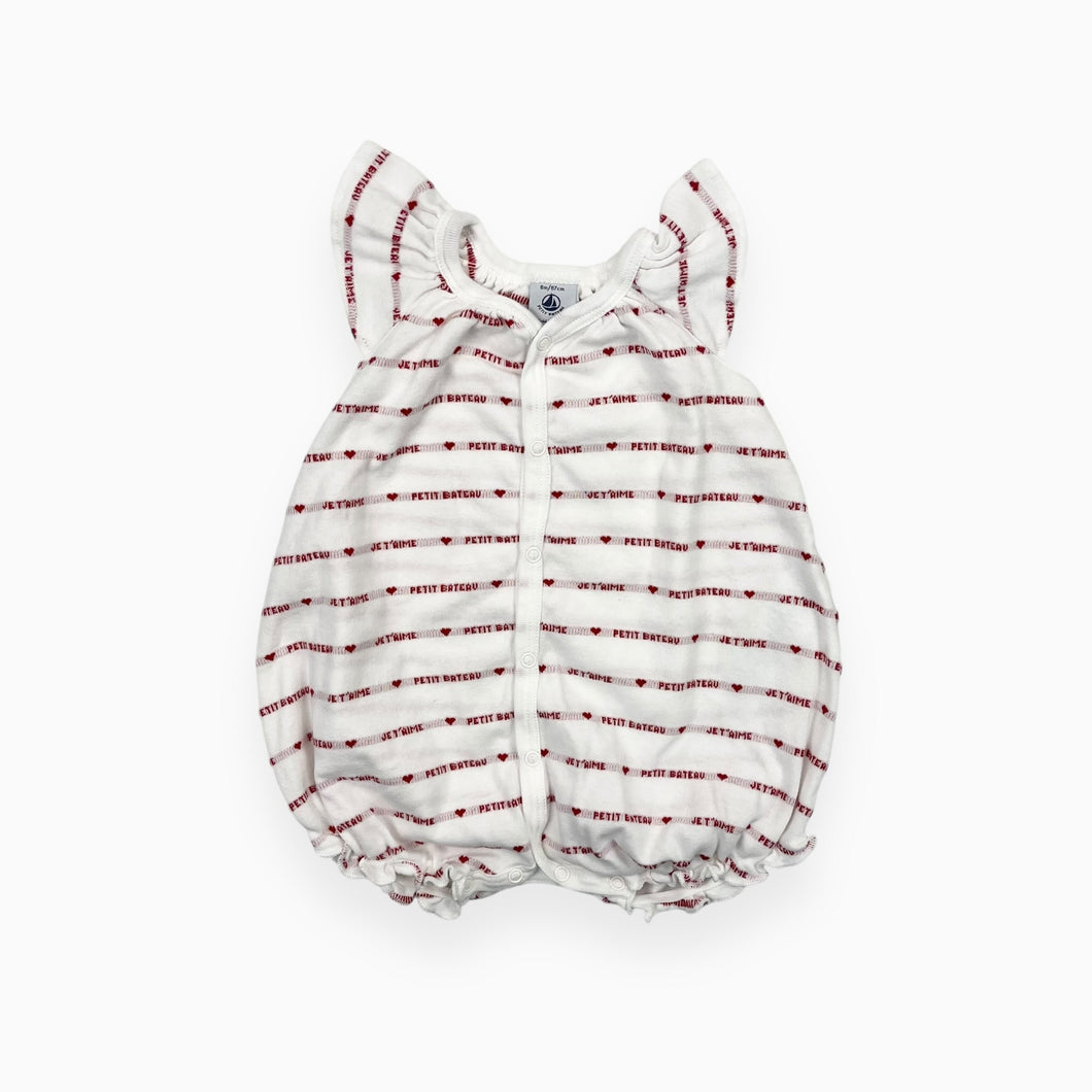 Combi short en coton à imprimé 'Je t'aime' 6M