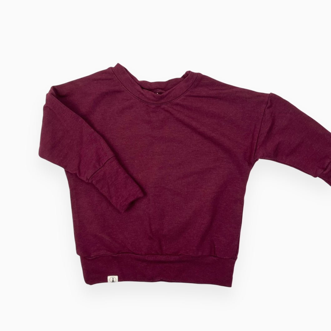 Pull bourgogne en tencel et coton bio 1-3Y