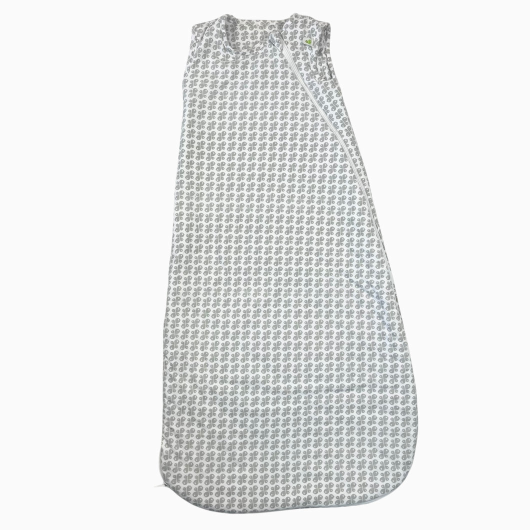 Gigoteuse en poly et coton blanche à imprimé gris 6-18M