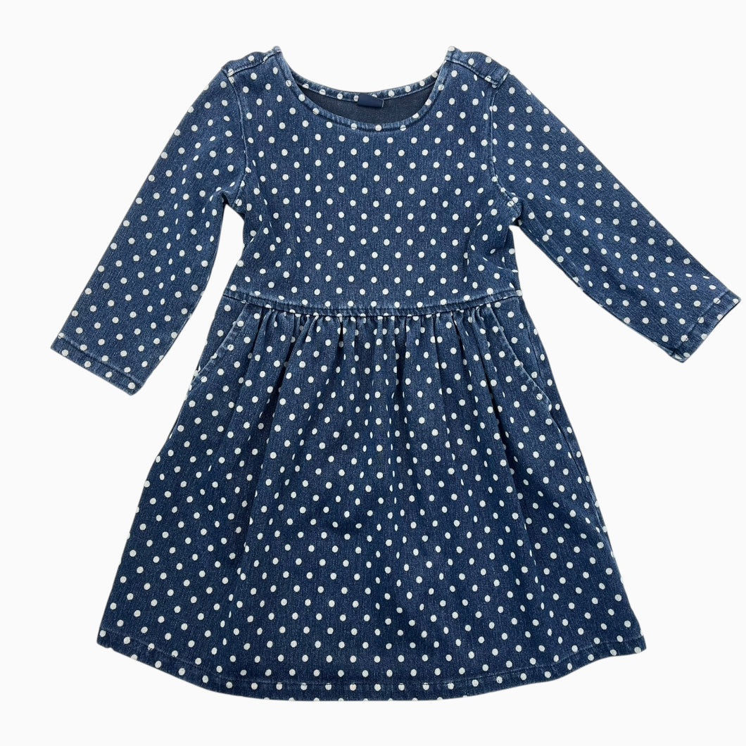 Robe en denim souple en coton, poly et élastane à pois S (fit 6Y)