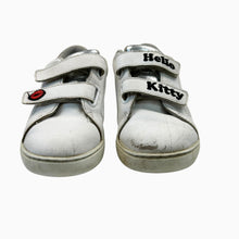 Load image into Gallery viewer, Sneakers blancs en cuir avec velcro et paillettes &#39;Hello Kitty&#39; 30 EUR
