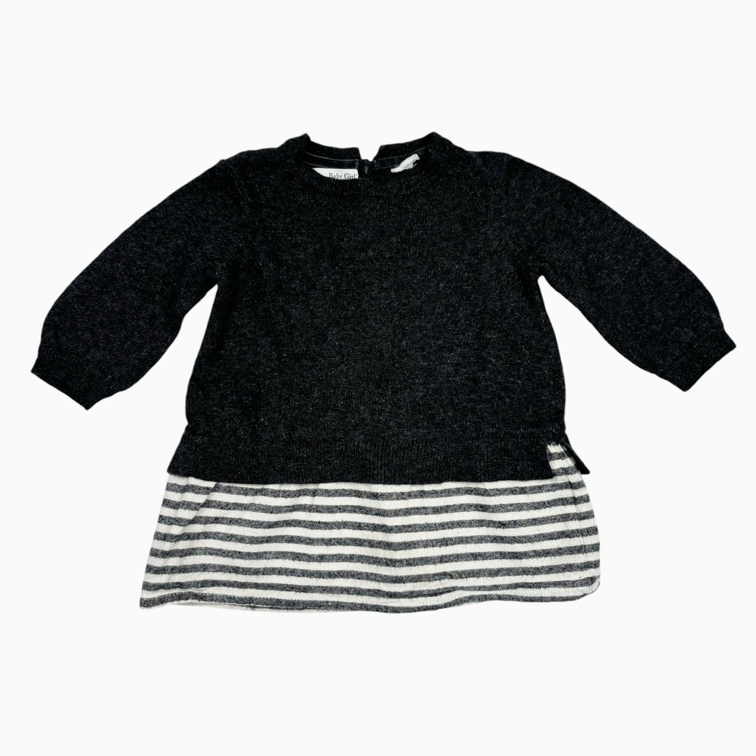 Robe chemise charcoal en tricot 6-9M