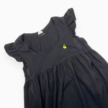 Load image into Gallery viewer, Robe noire d&#39;allaitement en coton avec citron brodé L
