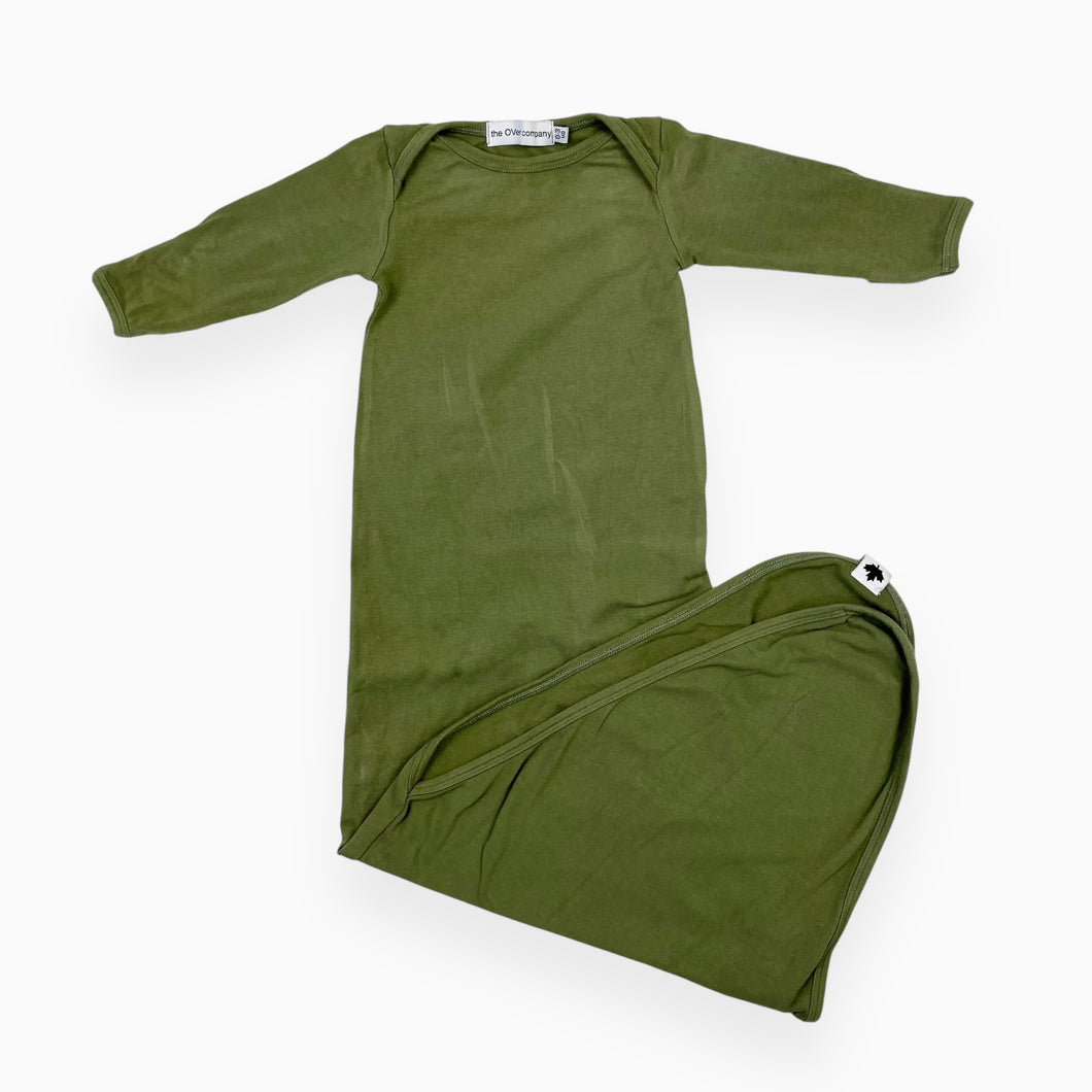 Dormeuse en coton vert moss 0-3M