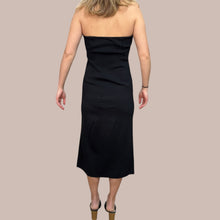 Load image into Gallery viewer, Robe &#39;strapless&#39; noire en viscose, polyamide et élastane pour femmes S (fit M)
