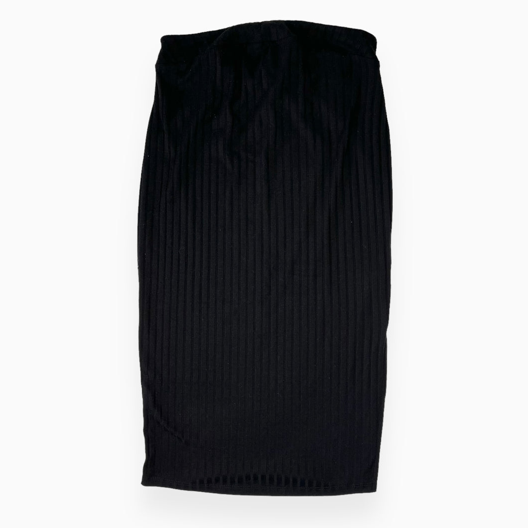 Jupe noire de maternité en poly et viscose extensible cotelé S