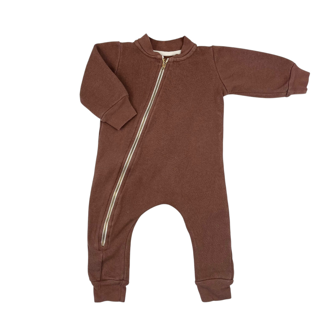 Combi noisette en coton ouaté bio 0-3M