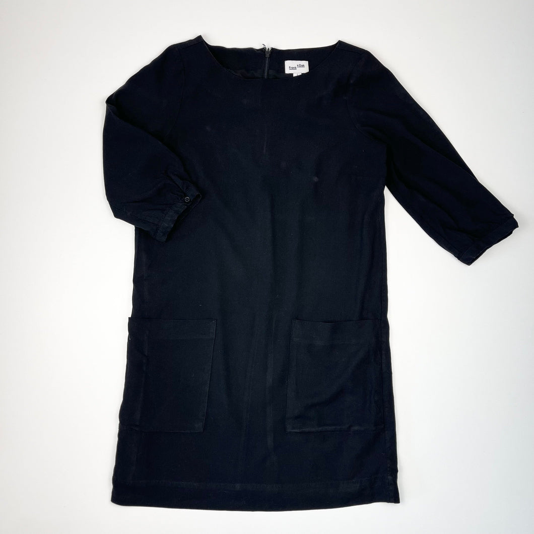 Robe noire en viscose et tencel pour femmes S