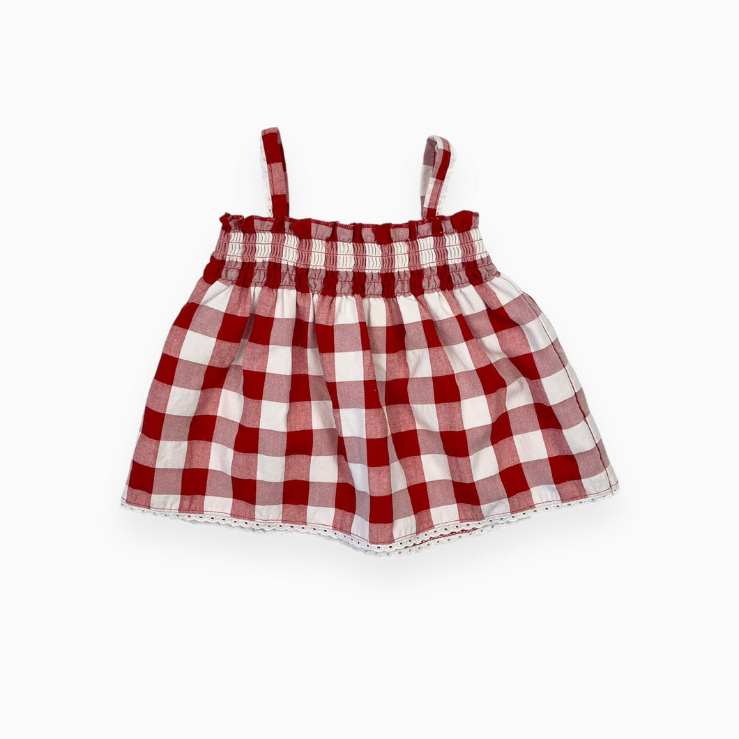 Cami à smock et à motif vichy en coton 6M